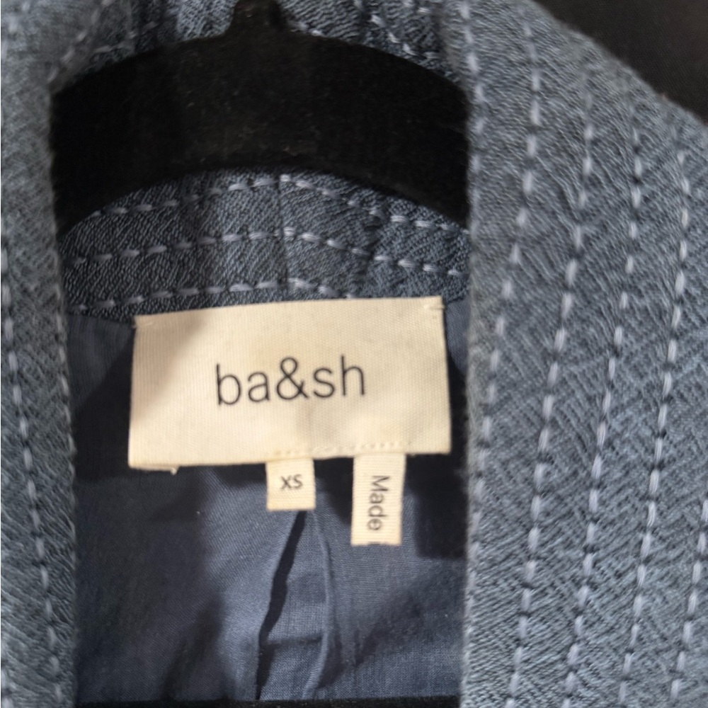 ba&sh Textured Blue Jacket with Multicolor Stripes - Picture 4 of 9